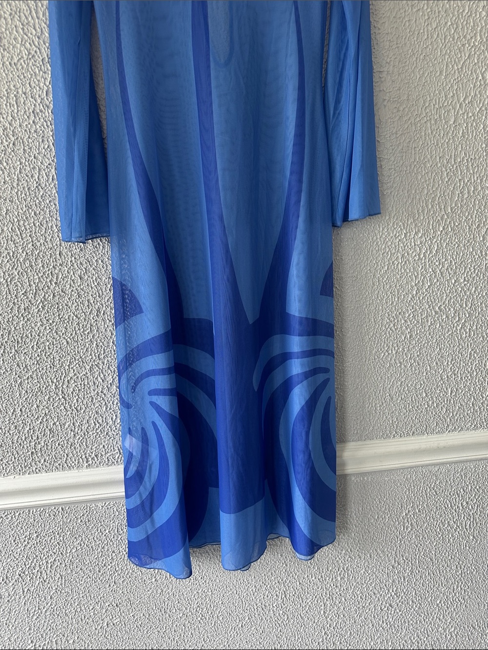 Caroline Constas Two-Tone Blue Long-Sleeve cover up Dress NWT - Picture 11 of 17